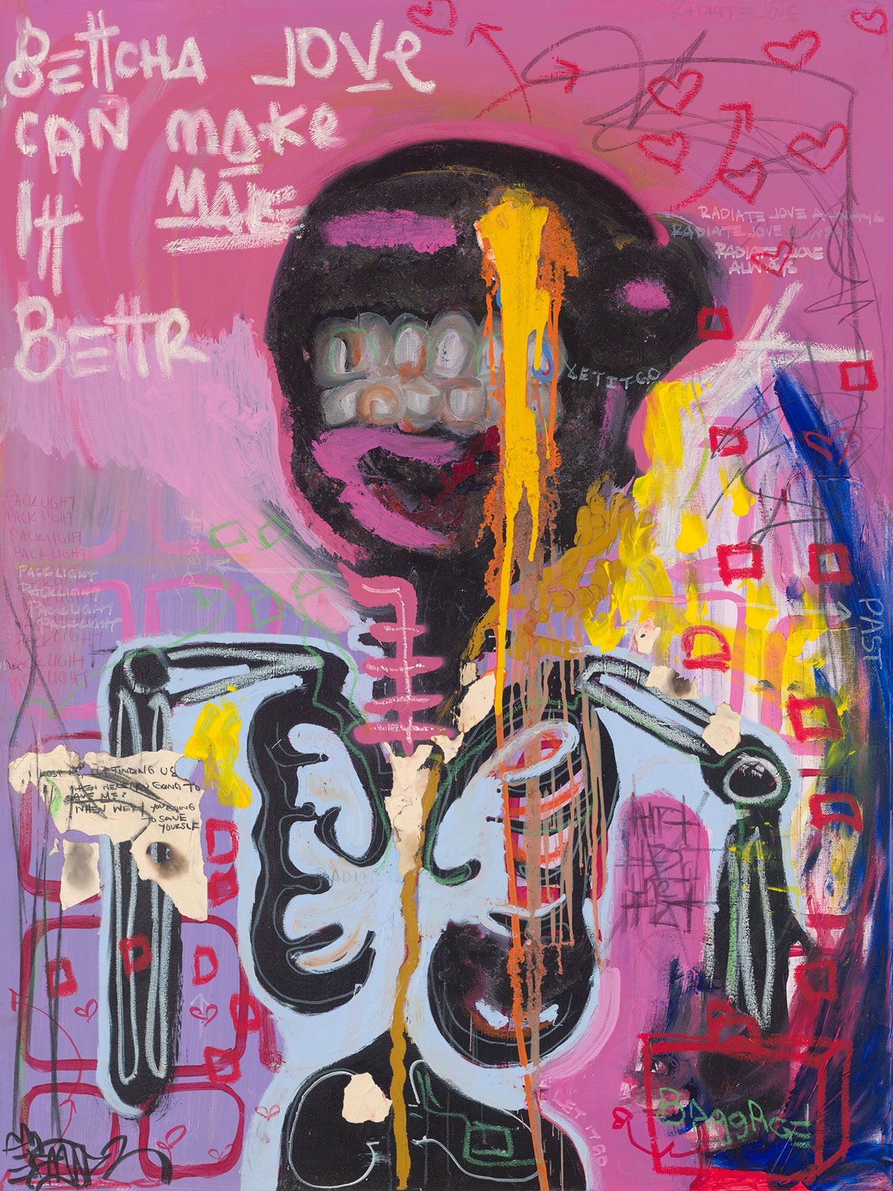 abstract painting of  "Bag Lady" by AsiaJona Desunique 