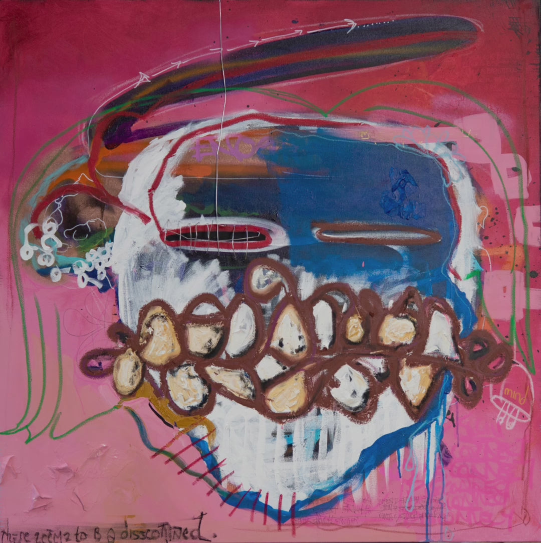 Details from Ruby Emory Painting 36x36 mixed media contemporary fine art neo expressionism